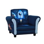 Kinderstoel - Kinderzetel - Stoelen - Mini sofa fauteuil met houten structuur - Kunststof - Blauw -59,5L x 43W x 46,5H cm Kinderstoel - Kinderzetel - Stoelen - Mini sofa fauteuil met houten structuur - Kunststof - Blauw -59,5L x 43W x 46,5H cm