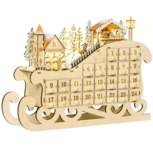 ChristmasGoodz - Adventskalender - Advent - Adventkalender - Adventkalender volwassenen - Hout - LED verlichting - 45 x 10 x 31 cm ChristmasGoodz - Adventskalender - Advent - Adventkalender - Adventkalender volwassenen - Hout - LED verlichting - 45 x 10 x 31 cm