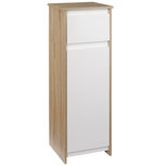 Badkamerkast - Badkamerkasten laag - Badkamermeubel - wit/hout - 32,6B x 30T x 90H cm Badkamerkast - Badkamerkasten laag - Badkamermeubel - wit/hout - 32,6B x 30T x 90H cm