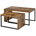 Salontafel - 2 delig - industrieel - tafeltje - Bijzettafel - zwart/bruin - 90 x 48 x 42 cm / 59 x 42 x 36 cm Salontafel - 2 delig - industrieel - tafeltje - Bijzettafel - zwart/bruin - 90 x 48 x 42 cm / 59 x 42 x 36 cm