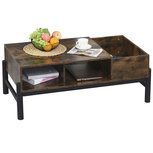 Salontafel - industrieel - tafeltje - Bijzettafel - zwart/bruin - 118B x 60T x 47H cm Salontafel - industrieel - tafeltje - Bijzettafel - zwart/bruin - 118B x 60T x 47H cm