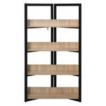 Boekenkast met opbergruimte op 4 niveaus - wandrek - boekenstandaard - boekenrek - boeken - zwart/eiken - 90x39x160cm Boekenkast met opbergruimte op 4 niveaus - wandrek - boekenstandaard - boekenrek - boeken - zwart/eiken - 90x39x160cm