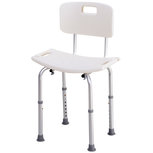 Douchestoel met rugleuning - In hoogte verstelbaar - Douchekrukje - Stoelen - Hulpmiddelen - 55 X 50,6 X 67,5-85,5cm Douchestoel met rugleuning - In hoogte verstelbaar - Douchekrukje - Stoelen - Hulpmiddelen - 55 X 50,6 X 67,5-85,5cm