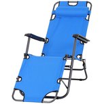 Ligstoel - Ligbed - Zonnebed - Ligbedden tuinmeubelen - Ligbed tuin - Ligbedden - Blauw - 135 x 60 x 89 cm Ligstoel - Ligbed - Zonnebed - Ligbedden tuinmeubelen - Ligbed tuin - Ligbedden - Blauw - 135 x 60 x 89 cm