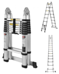 Costway - Telescoopladder - Vouwladder - 5 Meter - Met stabilisatievoet - 150Kg belasting Costway - Telescoopladder - Vouwladder - 5 Meter - Met stabilisatievoet - 150Kg belasting