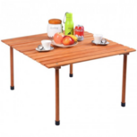 Picknicktafel - Oprolbaar - Bijzettafel buiten - Campingtafel - Met draagtas - Hout - 70 x 69 x 42 cm Picknicktafel - Oprolbaar - Bijzettafel buiten - Campingtafel - Met draagtas - Hout - 70 x 69 x 42 cm
