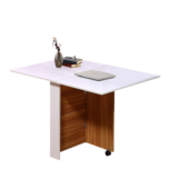 Eetkamertafel - Klaptafel - Opvouwbaar -Verrijdbaar - 120 x 80 x 73 Cm - Wit/hout Eetkamertafel - Klaptafel - Opvouwbaar -Verrijdbaar - 120 x 80 x 73 Cm - Wit/hout