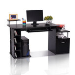 Bureau - Schrijftafel - Computerbureau - Bureautafel - Opslagruimte - 152 x 60 x 88cm - Zwart Bureau - Schrijftafel - Computerbureau - Bureautafel - Opslagruimte - 152 x 60 x 88cm - Zwart