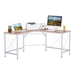 Hoekbureau - Computerbureau - Modern - Computertafel Bureau - Laptop Computer Hoek Meubel - Comuterneubel - Gamemeubel- Wit