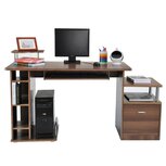 Bureau - Schrijftafel - Computerbureau - Bureautafel - Opslagruimte - 152 x 60 x 88cm - Bruin Bureau - Schrijftafel - Computerbureau - Bureautafel - Opslagruimte - 152 x 60 x 88cm - Bruin