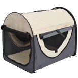 Honden Draagtas - Reisbench - Reismand Hond - Dieren Transport Box - Opvouwbaar - Maat L - 70x51x59 cm - Grijs Creme Honden Draagtas - Reisbench - Reismand Hond - Dieren Transport Box - Opvouwbaar - Maat L - 70x51x59 cm - Grijs Creme