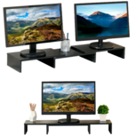 Monitor Verhoger - Monitor standaard - Monitorstandaard - 1 of 2 montors - Verstelbaar - Zwart Monitor Verhoger - Monitor standaard - Monitorstandaard - 1 of 2 montors - Verstelbaar - Zwart