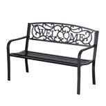 Tuinbank - Zitbank - Bankje - Metaal - 2-zits - Waterdicht - Zwart - 127 x 60 x 87 cm Tuinbank - Zitbank - Bankje - Metaal - 2-zits - Waterdicht - Zwart - 127 x 60 x 87 cm