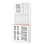 Keukenkast - Buffetkast - Opbergkast - Servieskast - Vitrinekast - Hoge kast - Kast - Wit - 80W x 37D x 183H cm Keukenkast - Buffetkast - Opbergkast - Servieskast - Vitrinekast - Hoge kast - Kast - Wit - 80W x 37D x 183H cm