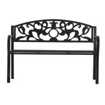 Tuinbank - Zitbank - Bankje - Metaal - 2-zits - Metaal - Zwart - 128 x 50 x 91 cm Tuinbank - Zitbank - Bankje - Metaal - 2-zits - Metaal - Zwart - 128 x 50 x 91 cm