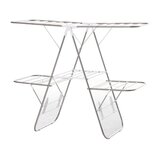 Zenzee Wasrek inklapbaar - wasrek staand -  3-Traps vleugel droogrek - zilver - RVS Kunststof -138 x 60,5 x 112 cm