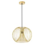 Hanglamp - Hanglampen eetkamer - Lampenkappen hanglampen - Plafondlampen - Staal - Goud - Ø 37 x 150 h cm Hanglamp - Hanglampen eetkamer - Lampenkappen hanglampen - Plafondlampen - Staal - Goud - Ø 37 x 150 h cm