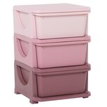 Opbergboxen - Ladekast met opbergdoos - Speelgoed organizer - Speelgoedkast - Roze -  37 x 37 x 56,5 cm Opbergboxen - Ladekast met opbergdoos - Speelgoed organizer - Speelgoedkast - Roze -  37 x 37 x 56,5 cm