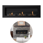 Bio ethanol sfeerhaard - Bio ethanol haard – Opbouw – Wandmontage – 2000W - 3L - 3 uur brandtijd - Metaal - Zwart – B120 x D15 x H15 cm Bio ethanol sfeerhaard - Bio ethanol haard – Opbouw – Wandmontage – 2000W - 3L - 3 uur brandtijd - Metaal - Zwart – B120 x D15 x H15 cm