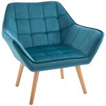 Fauteuil met fluweel- Stoelen - Stoel - Groen - 64 x 62 x 72,5 cm