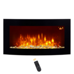 Elektrische openhaard- Elektrische haard - Sfeerhaard - LED - 1000 / 2000W - Zwart - Met afstandsbediening Elektrische openhaard- Elektrische haard - Sfeerhaard - LED - 1000 / 2000W - Zwart - Met afstandsbediening