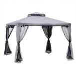 Tuinpaviljoen - Vouwtent - Paviljoen - Partytent - Gazebo - Grijs - 2,94 x 2,94 x 2,65 m