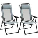 Opvouwbare tuinstoel - Ligstoel - Vouwstoel - Campingstoelen - Kampeerstoel - Grijs Opvouwbare tuinstoel - Ligstoel - Vouwstoel - Campingstoelen - Kampeerstoel - Grijs