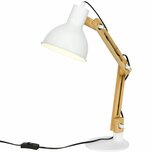 Bureaulamp - Verstelbaar - Bamboe - Wit - Bureaulampen - Tafellamp - Leeslamp - 40W Bureaulamp - Verstelbaar - Bamboe - Wit - Bureaulampen - Tafellamp - Leeslamp - 40W