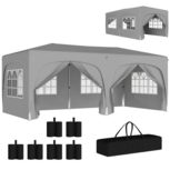 Partytent Opvouwbaar - Met Zijwanden – Paviljoen - Easy Up partytent – Tuinpaviljoen – 6x3m – Waterdicht – Verstelbare Hoogte - Grijs Partytent Opvouwbaar - Met Zijwanden – Paviljoen - Easy Up partytent – Tuinpaviljoen – 6x3m – Waterdicht – Verstelbare Hoogte - Grijs