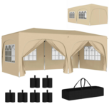 Partytent Opvouwbaar - Met Zijwanden – Paviljoen - Easy Up partytent – Tuinpaviljoen – 6x3m – Waterdicht – Verstelbare Hoogte - Zand Partytent Opvouwbaar - Met Zijwanden – Paviljoen - Easy Up partytent – Tuinpaviljoen – 6x3m – Waterdicht – Verstelbare Hoogte - Zand