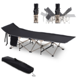 Stretcher -Veldbed - Kampeerbed - Logeerbed - Vouwbed - 190 cm x 68 cm x 52 cm - Zwart Stretcher -Veldbed - Kampeerbed - Logeerbed - Vouwbed - 190 cm x 68 cm x 52 cm - Zwart