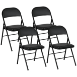 Klapstoel set van 4 - Vouwstoel - Eetkamerstoelen - Stoelen - Kunstleer - Zwart Klapstoel set van 4 - Vouwstoel - Eetkamerstoelen - Stoelen - Kunstleer - Zwart