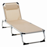 Opvouwbaar Ligbed - Zonnebed - Relaxstoel - Tuinstoelen -Strandstoel - Beige Opvouwbaar Ligbed - Zonnebed - Relaxstoel - Tuinstoelen -Strandstoel - Beige