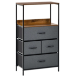 Opbergkast met stoffen lades - Ladekast - Kast - Slaapkamer kast - Dressoir - Industrieel - 58cm x 29cm x 103cm Opbergkast met stoffen lades - Ladekast - Kast - Slaapkamer kast - Dressoir - Industrieel - 58cm x 29cm x 103cm