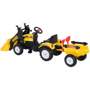 Traptractor met aanhanger -Tractor speelgoed - Buitenspeelgoed - zwart + geel - 167 41 x 52cm - NiceGoodz